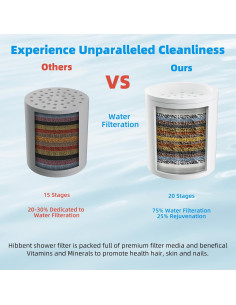 Cartuchos de Reemplazo Filtro de Ducha Hibbent 2 Pack 2