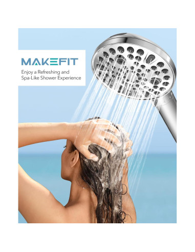 Cabezal de Ducha de Mano MakeFit con Filtro y 10 Modos