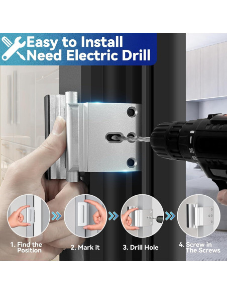 Cerradura de Refuerzo AceMining para Puerta 362 kg Seguridad Cerradura de Refuerzo AceMining para Puerta 362 kg Seguridad