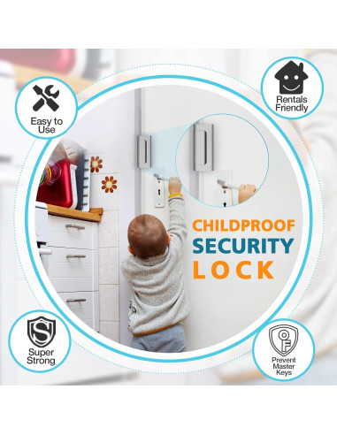 Cerradura de Seguridad WINONLY 3 Paquetes Refuerzo Metal 800 lbs