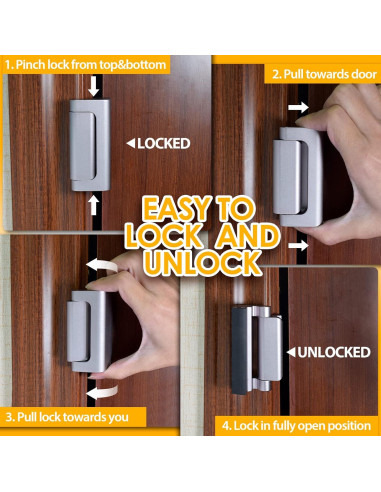 Cerradura de Seguridad EverPlus 3" para Puerta Interior - 2 Pzas