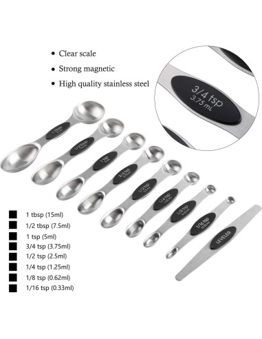 Juego de Tazas y Cucharas Medidoras Magnéticas Turewin