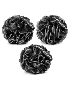Set de 3 Esponjas de Ducha AmazerBath Borde Negro y Blanco