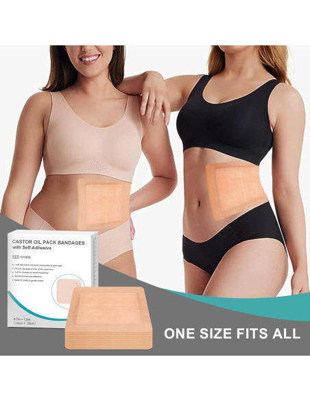 10 Piezas Paquete de Almohadillas de Aceite de Ricino Orgánico 22x20cm