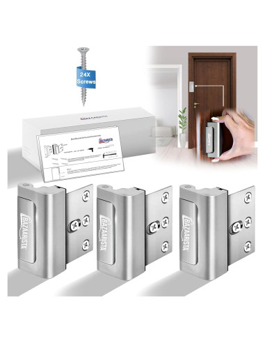 Cerradura de Refuerzo BAZAARISTA 3PACK Seguridad Alta Aluminio