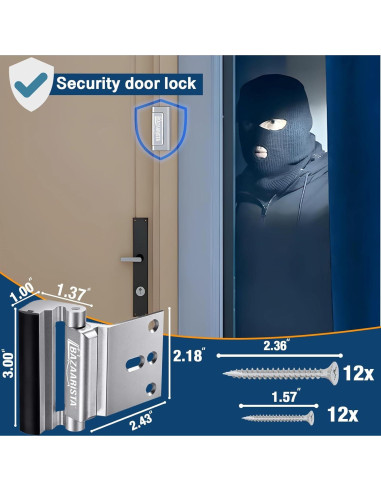 Cerradura de Refuerzo BAZAARISTA 3PACK Seguridad Alta Aluminio