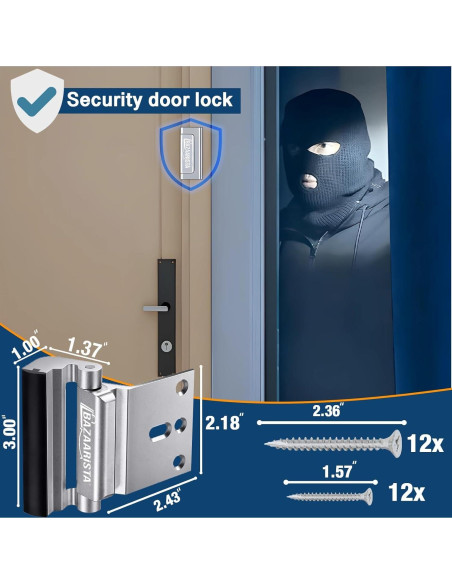 Cerradura de Refuerzo BAZAARISTA 3PACK Seguridad Alta Aluminio
