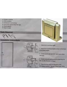 Cerradura de Seguridad SUS304 Dorada para Puerta - 2 Piezas 2