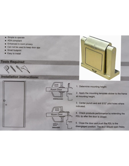 Cerradura de Seguridad SUS304 Dorada para Puerta - 2 Piezas