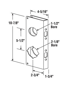 Placa de Refuerzo de Cerradura Prime-Line U 9931 Latón 4,45 cm 2