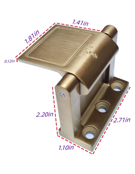 Cerradura de Seguridad SUS304 Dorada para Puerta - 2 Piezas