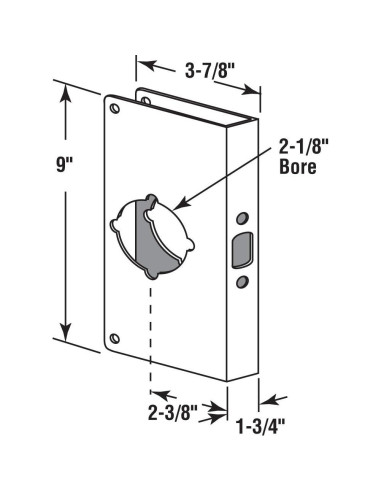 Placa Refuerzo Cerradura Acero Inoxidable Prime-Line U 9586