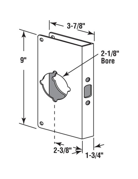 Placa Refuerzo Cerradura Acero Inoxidable Prime-Line U 9586