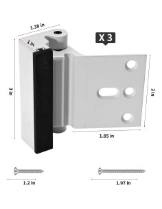 Cerradura de Refuerzo de Puerta Saihisday 3PCS Aluminio Blanco 2