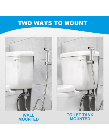 Rociador de Bidet de Mano Aukomer Acero Inoxidable Ajustable