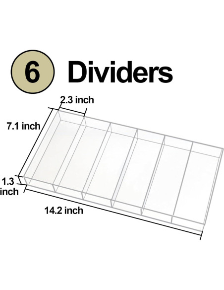 Organizador de Cajón ZEXALOR Transparente 6 Compartimentos Organizador de Cajón ZEXALOR Transparente 6 Compartimentos