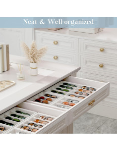 Organizador de Gafas Lolalet Beige 8 Compartimentos Terciopelo 2