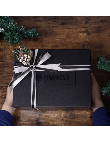 Organizador de Gafas BEWISHOME 12 Compartimentos Cuero Marrón