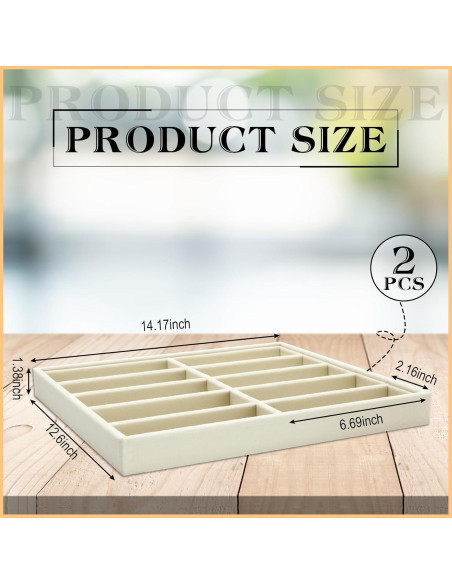 Organizador de Gafas Batiyeer 10 Rejillas Terciopelo Blanco 2 Pcs