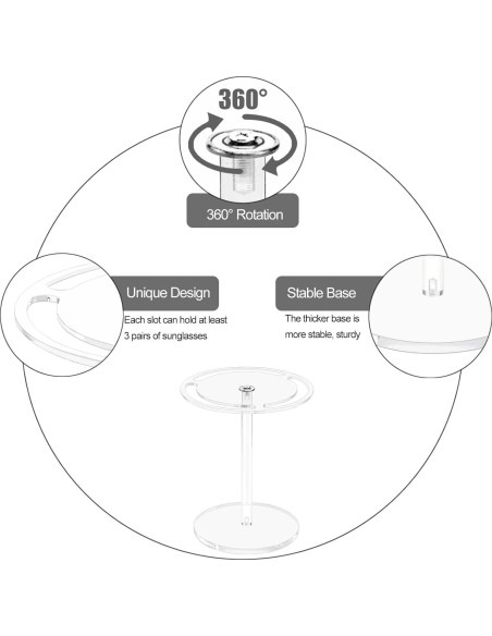 Soporte para Gafas de Sol Bigfety Acrílico Transparente 360 Soporte para Gafas de Sol Bigfety Acrílico Transparente 360