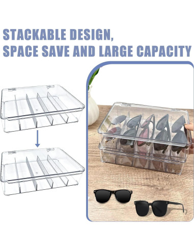 2 Organizadores de Gafas de Plástico HFYZZ con 5 Compartimentos