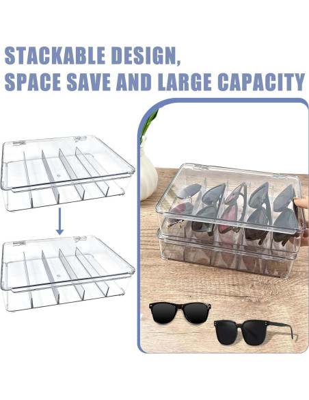 2 Organizadores de Gafas de Plástico HFYZZ con 5 Compartimentos