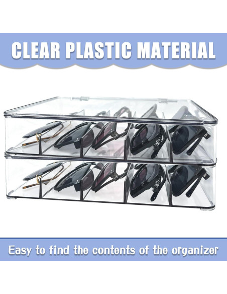 2 Organizadores de Gafas de Plástico HFYZZ con 5 Compartimentos