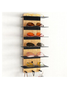 Organizador de Gafas de Sol XEENEW Montado en Pared Negro