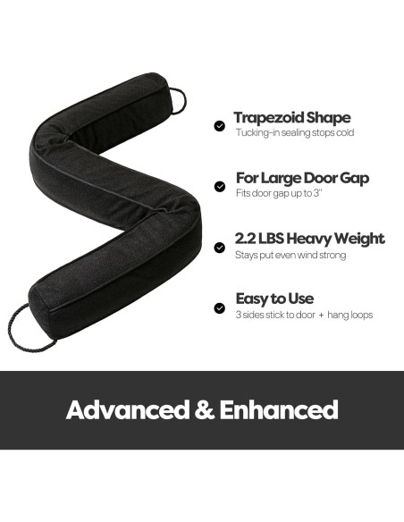 Tapón de Draft Comfyanno 96,5 cm Negro para Puerta