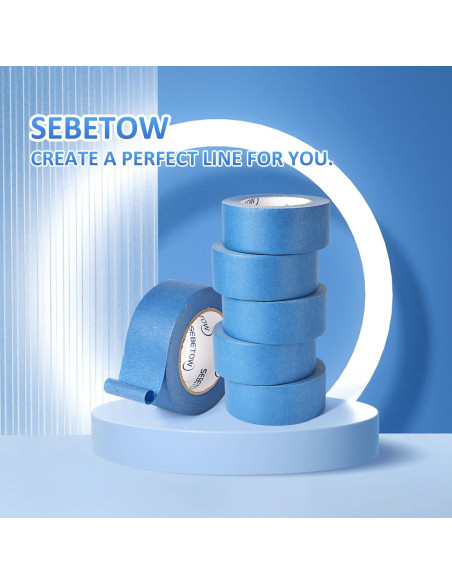 10 Rollos de Cinta de Pintor Azul 5 cm x 50 m SEBETOW