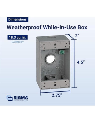 Caja de Salida Eléctrica Metálica Sigma 14250 Gris 1 Gang