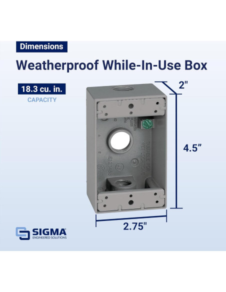 Caja de Salida Eléctrica Metálica Sigma 14250 Gris 1 Gang