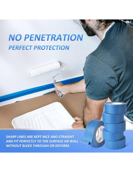 10 Rollos de Cinta de Pintor Azul 5 cm x 50 m SEBETOW