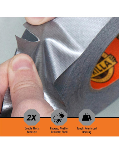 Cinta Adhesiva Gorilla 48 mm x 9.14 m Plata Resistente
