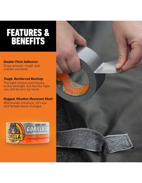 Cinta Adhesiva Gorilla 48 mm x 9.14 m Plata Resistente Cinta Adhesiva Gorilla 48 mm x 9.14 m Plata Resistente