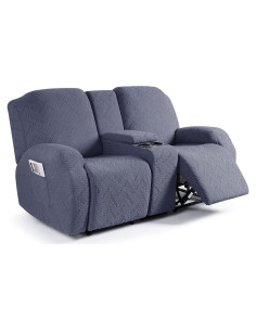 Cubierta de Loveseat Reclinable Ruaozz 2 Asientos Gris