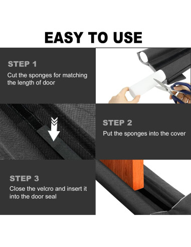 Detenedor de Corrientes de Aire Gigbuff 30-36" Negro Impermeable