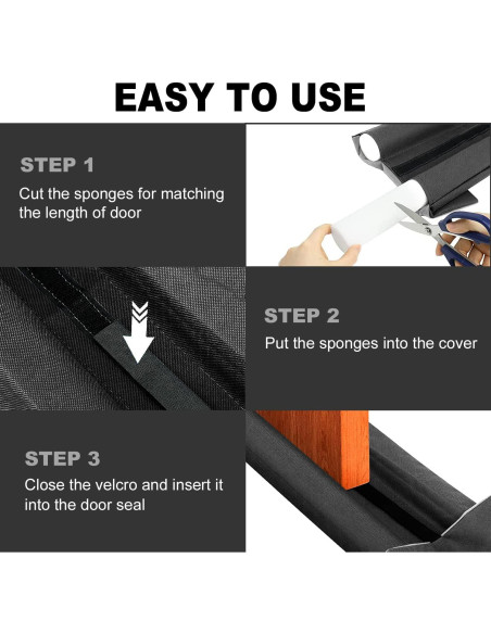 Detenedor de Corrientes de Aire Gigbuff 30-36" Negro Impermeable