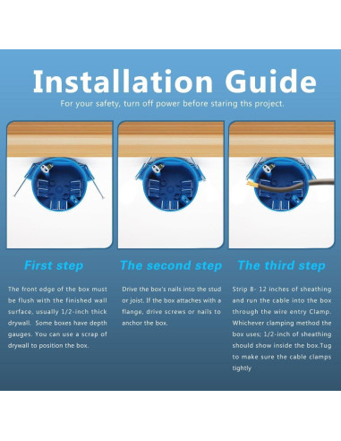Caja eléctrica de techo redonda 1 gang XGGYA 20 Pulgadas