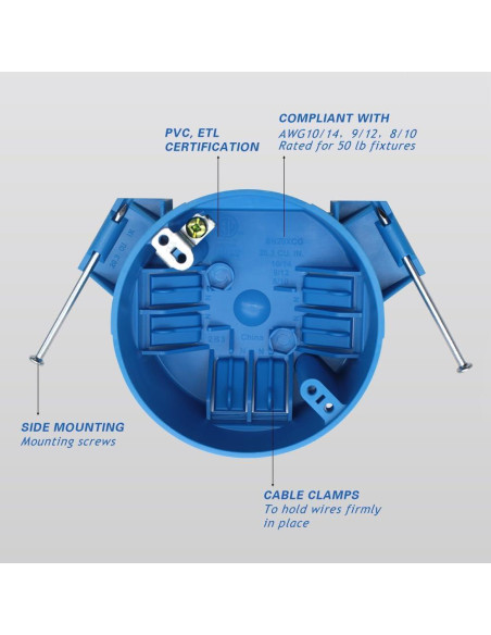 Caja eléctrica de techo redonda 1 gang XGGYA 20 Pulgadas