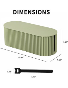 Caja Organizadora de Cables FABROK Pequeña Verde con 10 Bridas 2