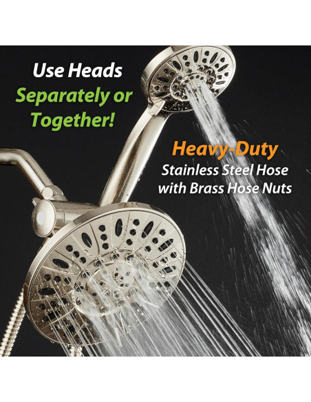 Ducha de Lluvia AquaDance 7" con Ducha de Mano y Manguera 1,52m