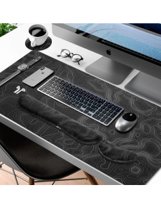 Gimars Almohadilla de Mouse y Reposamuñecas Ergonómico 3 en 1 2