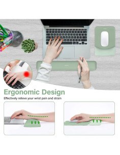 Soporte Reposamuñecas Ergonómico MOSISO Verde 43x7.5cm 2