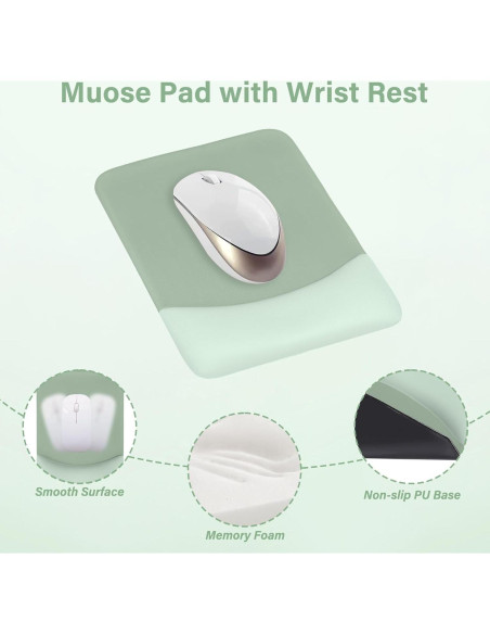 Soporte Reposamuñecas Ergonómico MOSISO Verde 43x7.5cm