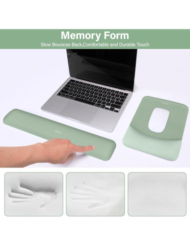 Soporte Reposamuñecas Ergonómico MOSISO Verde 43x7.5cm