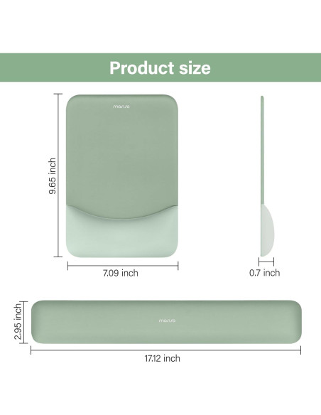 Soporte Reposamuñecas Ergonómico MOSISO Verde 43x7.5cm