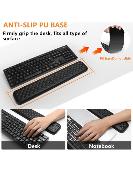 Reposamuñecas Ergonómico KEPUTAIER para Teclado y Ratón