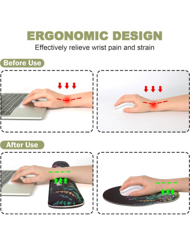 Almohadilla Ergonómica G JGOO con Reposamuñecas para Teclado y Ratón