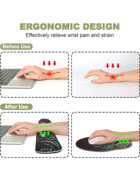 Almohadilla Ergonómica G JGOO con Reposamuñecas para Teclado y Ratón